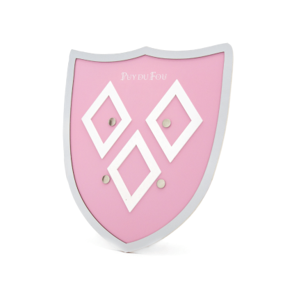 Bouclier mâcles en bois rose - de biais