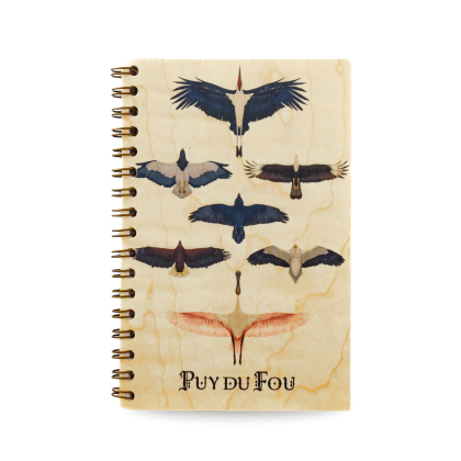 Carnet en bois le Bal des Oiseaux Fantômes - de face