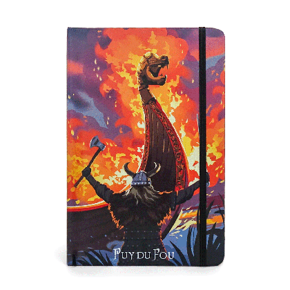 Carnet Viking de face avec élastique