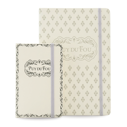 Carnets Puy du Fou 1900 vert A5 et A6 - superposés de face