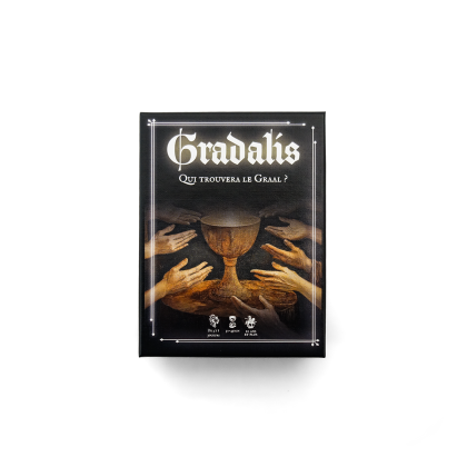 Face avant coffret jeu Gradalis - Qui trouvera le Graal ?