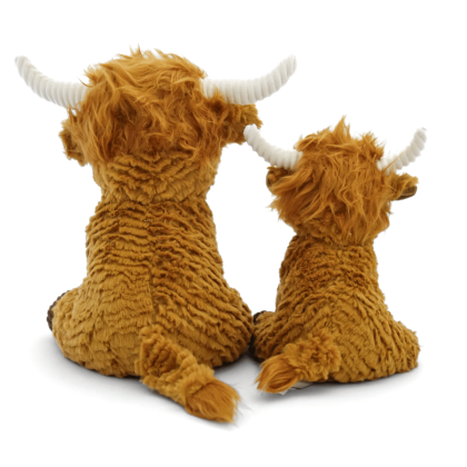 Duo de peluches Highland 30cm et 20 cm - de dos