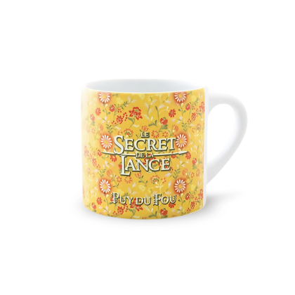 Mini mug jaune le Secret de la Lance - face texte