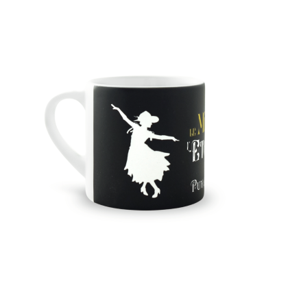 Mini mug noir le Mime et l'Etoile - face silhouette Garance