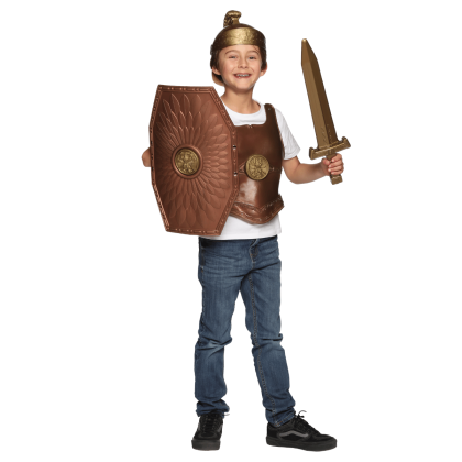 Panoplie de gladiateur romain portée de face 2