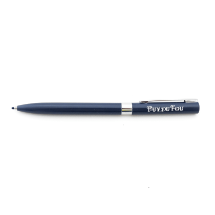 Stylo Puy du Fou 1900 bleu - horizontal mine sortie