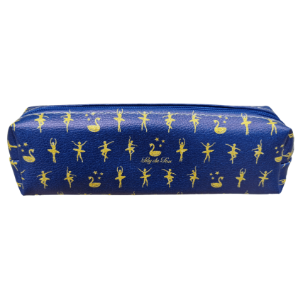 Trousse bleue Les Noces de Feu avec motif décoratif, fond blanc, boutique officielle du Puy du Fou.