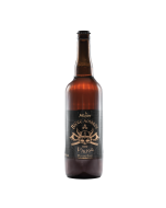 Bouteille de bière ambrée Viking de 75 cl, étiquette ornée de motifs vikings, sur fond blanc, boutique officielle du Puy du Fou.