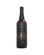 Bouteille de bière blonde bio IPA Le Mystère de La Pérouse 75cl Puy du Fou, étiquette Mélusine avec illustration de navire