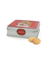 Boîte de galettes vendéennes Armoiries Blason - de biais avec biscuits sorti