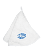 Essuie-mains en coton blanc avec logo Puy du Fou, taille standard, motif simple, ,boutique officielle du Puy du Fou.