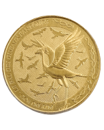 Jeton touristique Puy du Fou Le Bal des Oiseaux Fantômes – face dorée avec grand oiseau aux ailes déployées et ballet de rapaces, frappé par la Monnaie de Paris