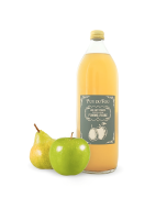 Jus de pomme-poire - bouteille de face avec fruits