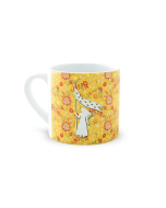 Mini mug jaune le Secret de la Lance - face Marguerite