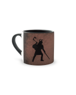Mini mug marron les Vikings - face silhouette Viking 