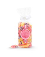 Sachet de bonbons pétales de fleurs - de face avec bonbons sortis
