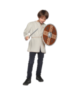Tunique déguisement viking - portée de face avec accessoires