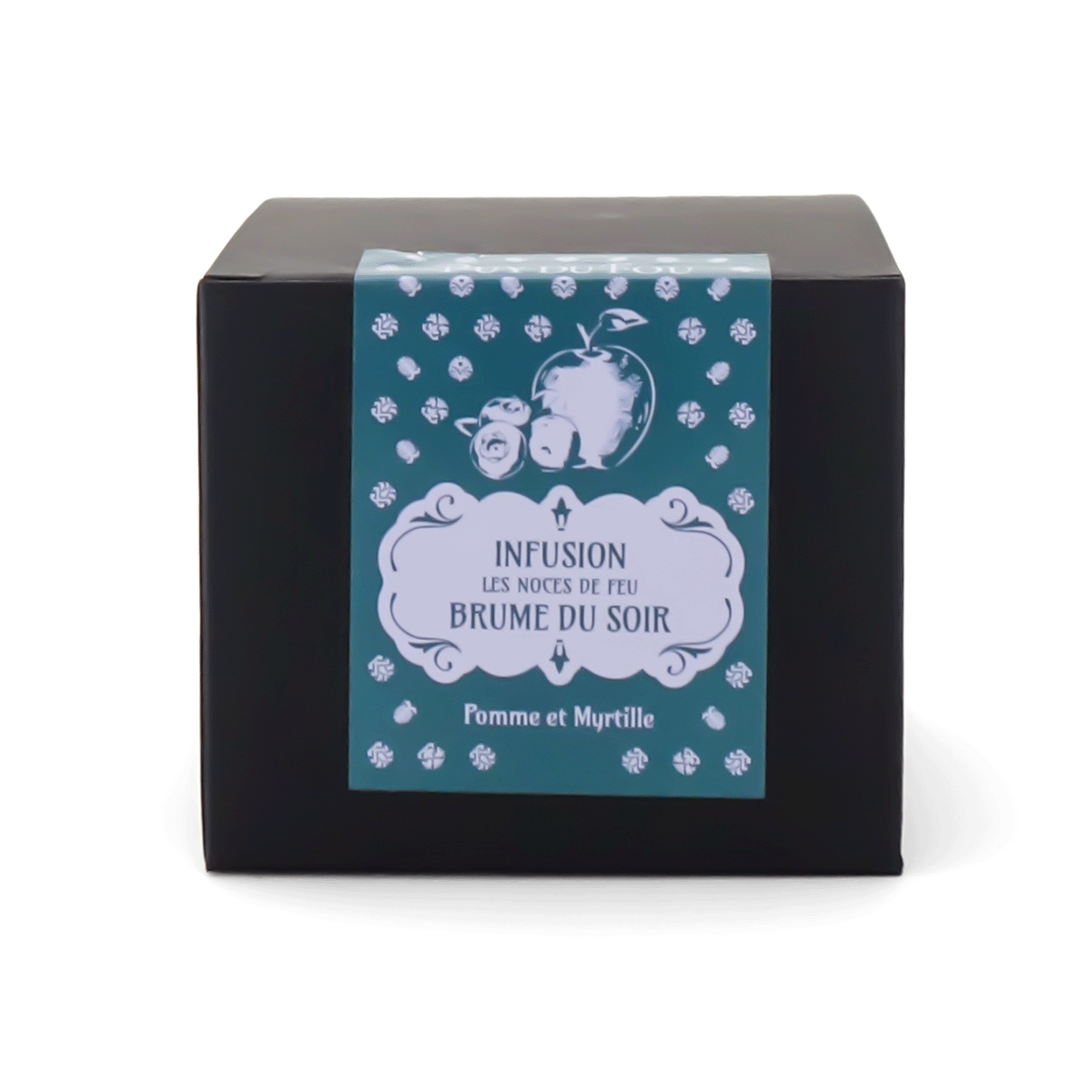 Boîte infusettes infusion pomme myrtille Puy du Fou – Les Noces de Feu Brume du Soir – vue de face