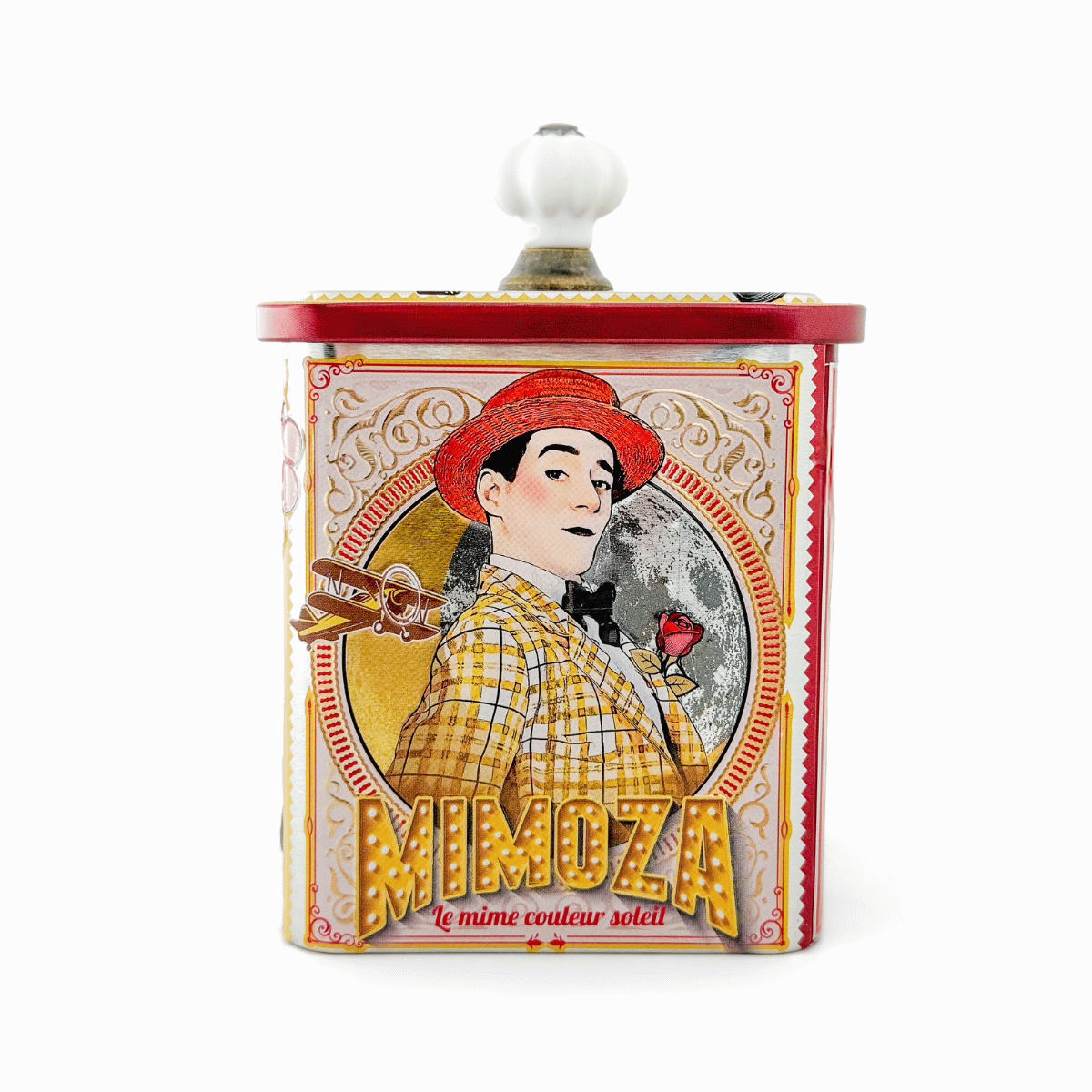 Boîte de caramels le Mime et l'Etoile - face mime Mimosa