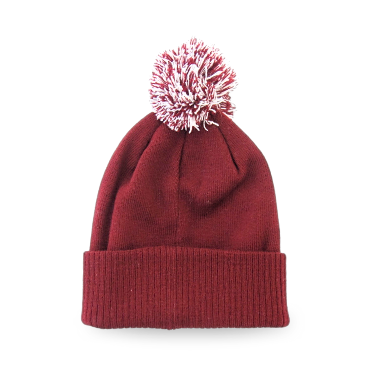 Bonnet pompon bordeaux du Puy du Fou - de derrière