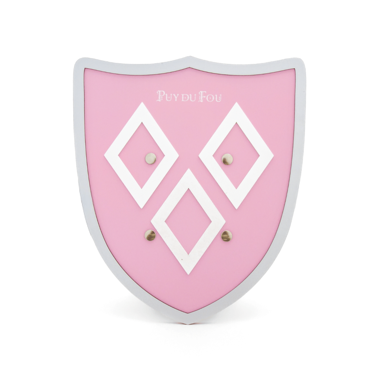 Bouclier mâcles en bois rose - de face