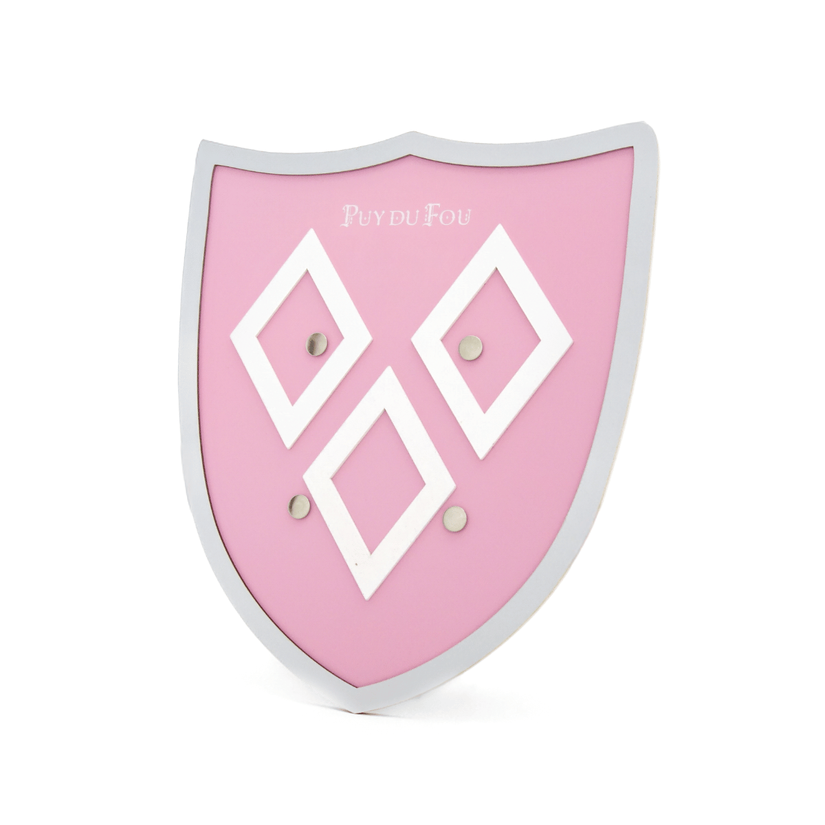 Bouclier mâcles en bois rose - de biais