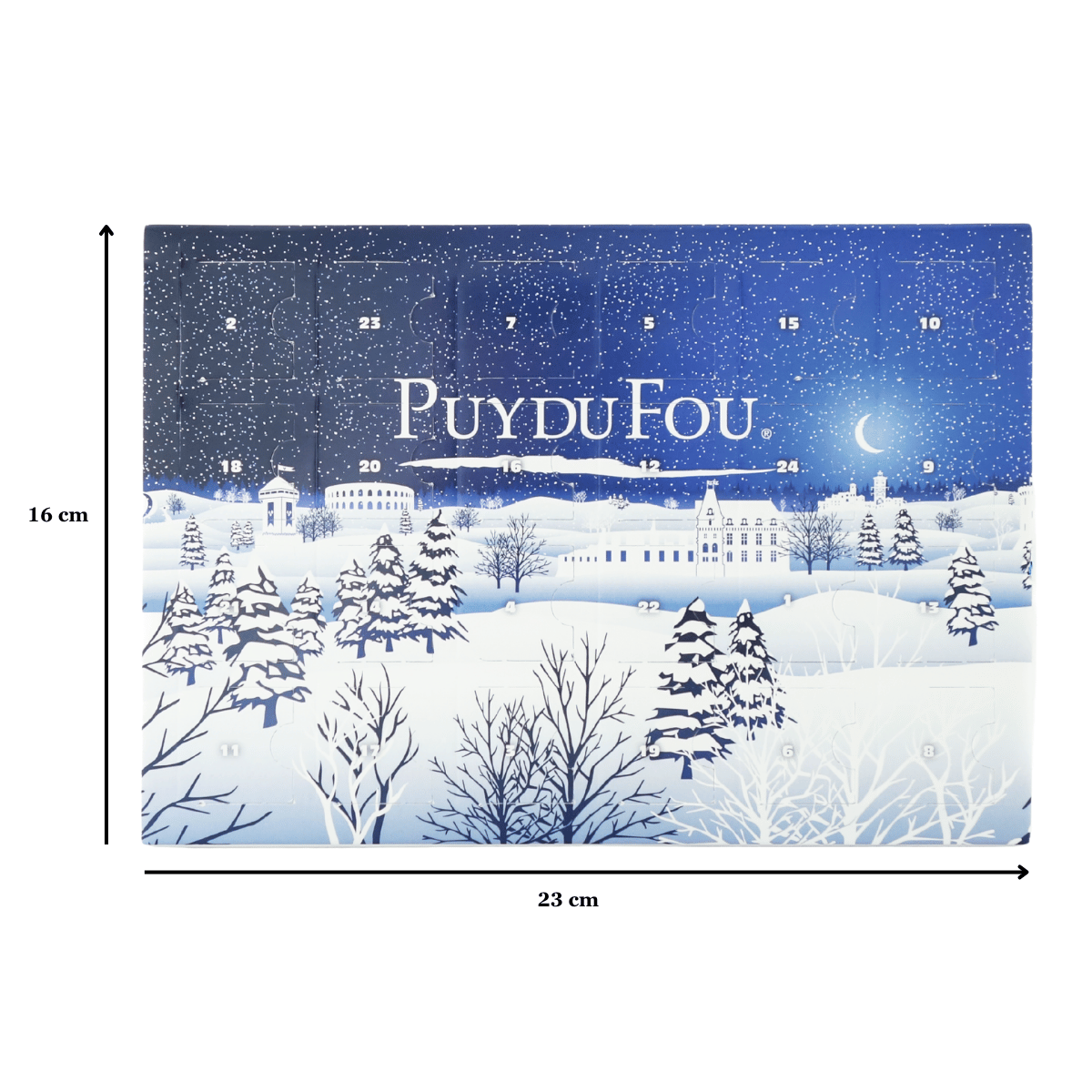 Calendrier de l'Avent Puy du Fou 2025 - dimensions