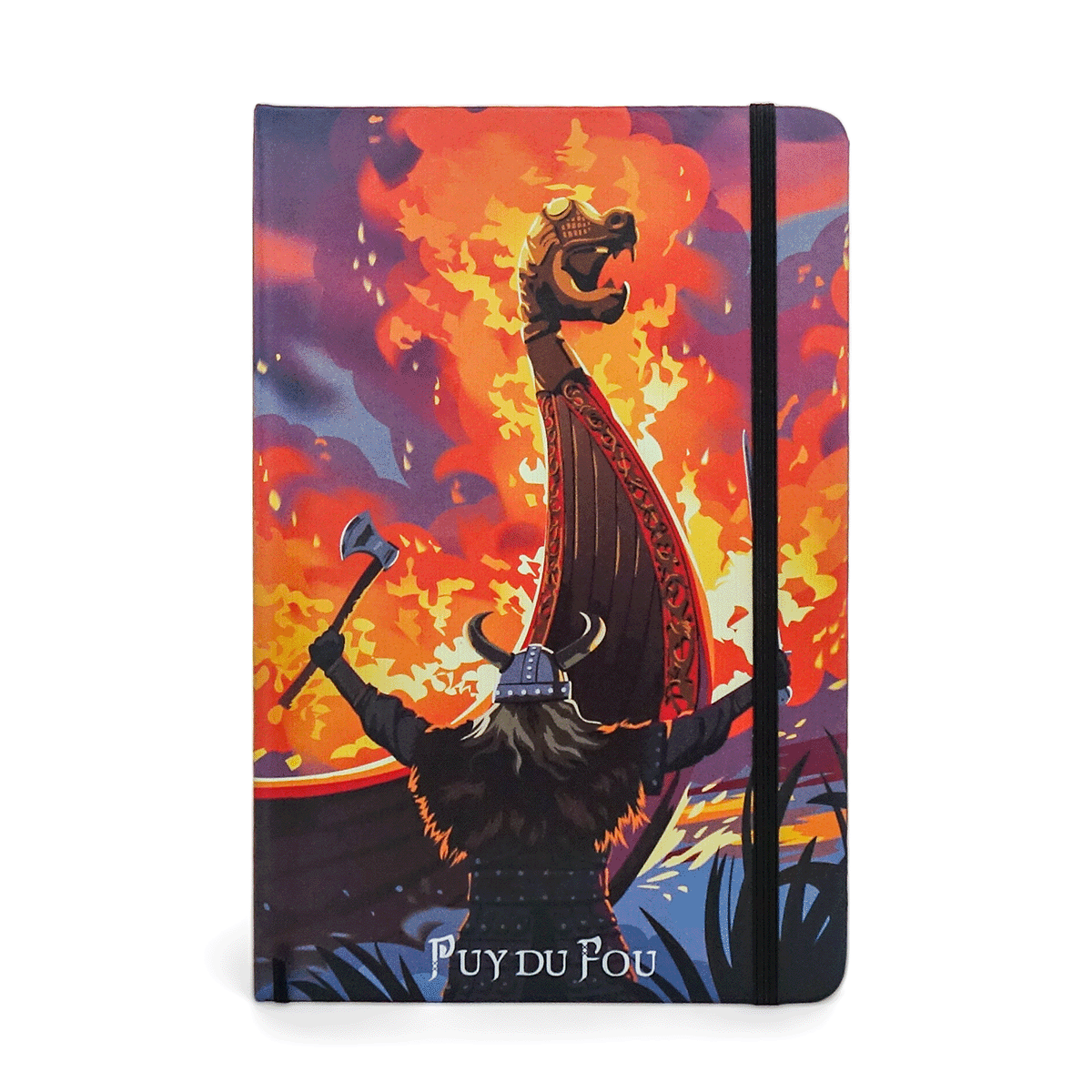 Carnet Viking de face avec élastique