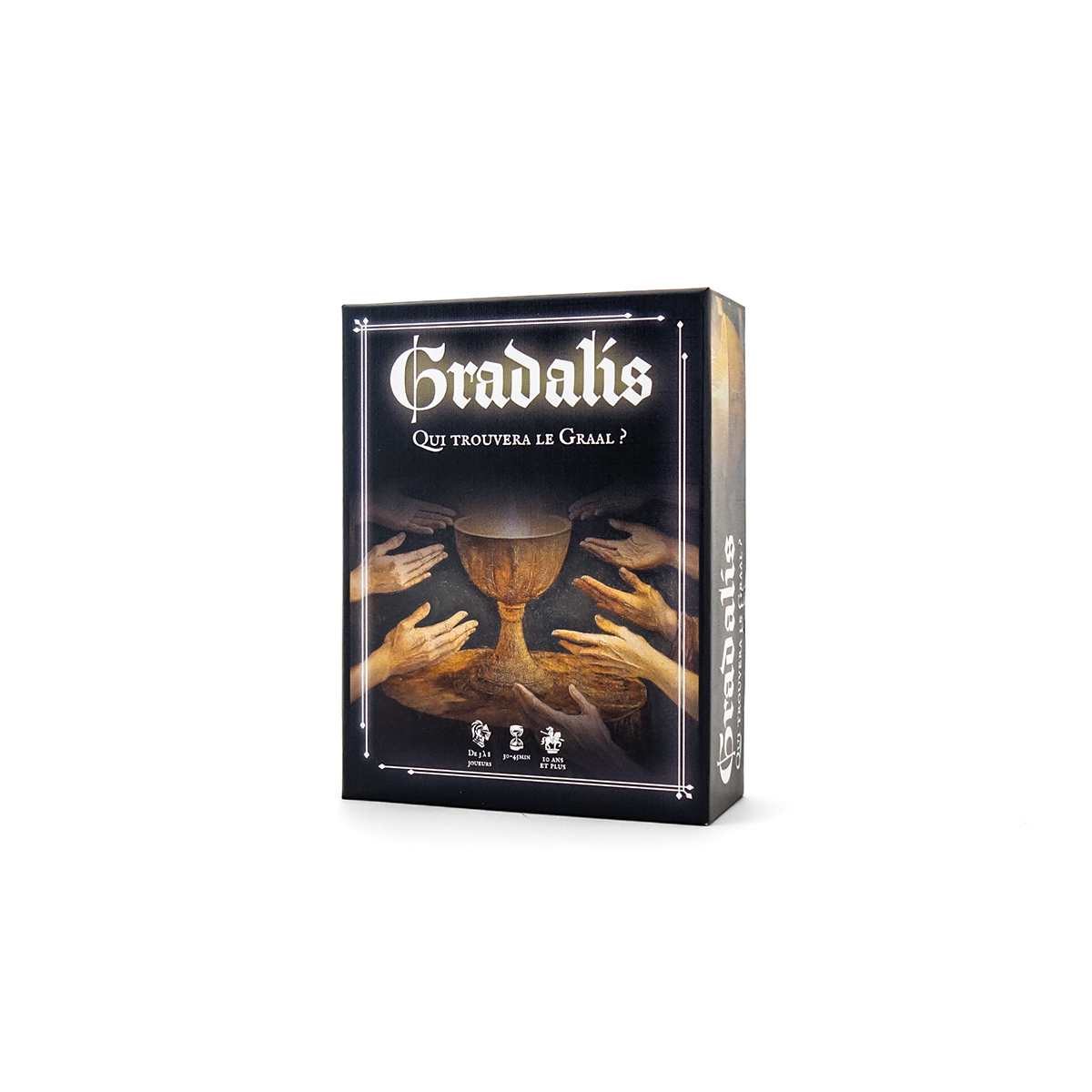 Jeu Gradalis Puy du Fou coffret noir vue de trois quarts