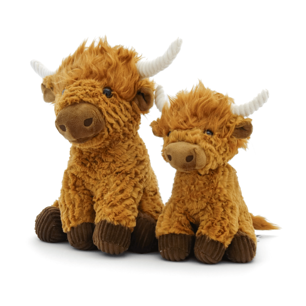 Duo de peluches Highland 30cm et 20cm - de biais