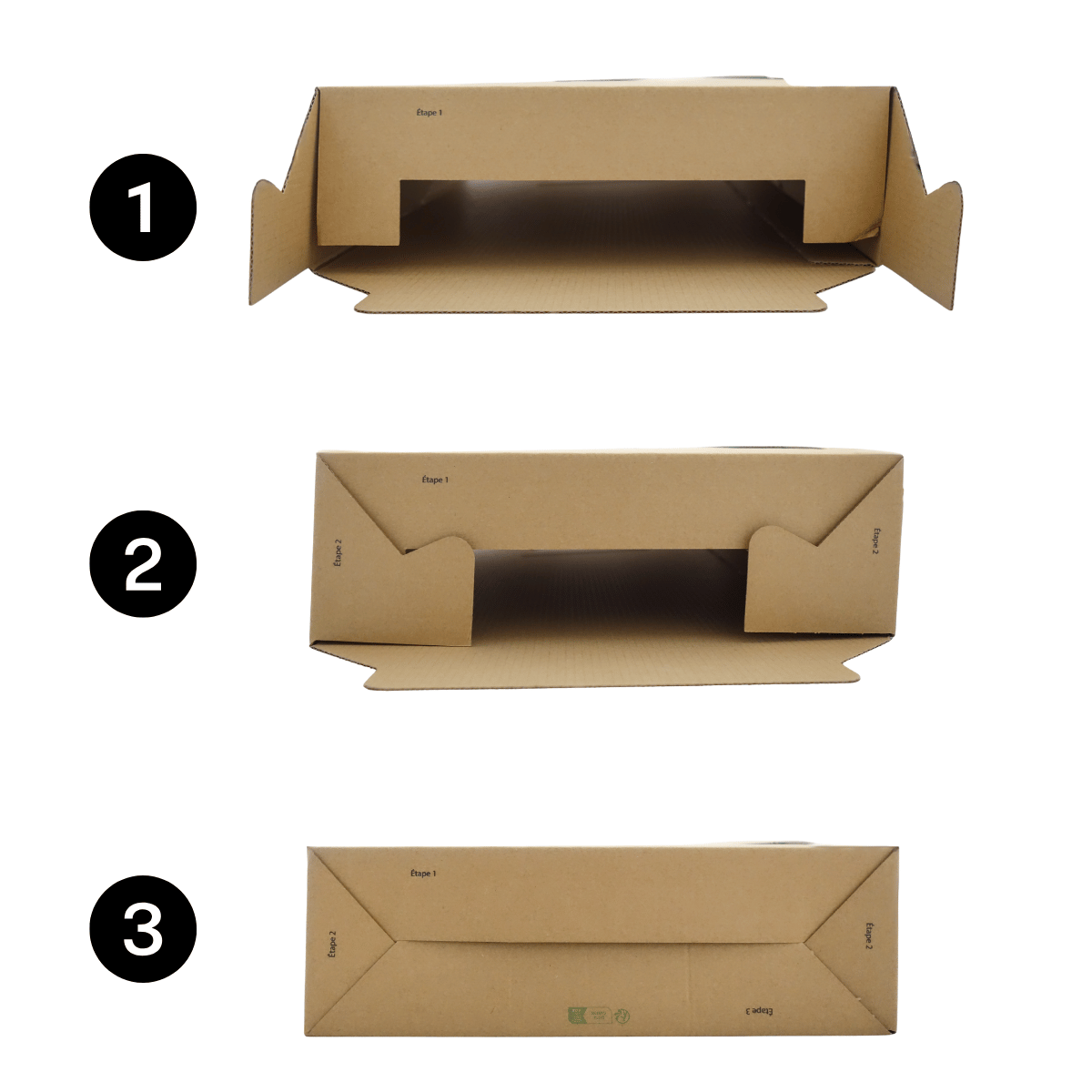 Coffret 3 bières 75cl -  étapes de montage du coffret