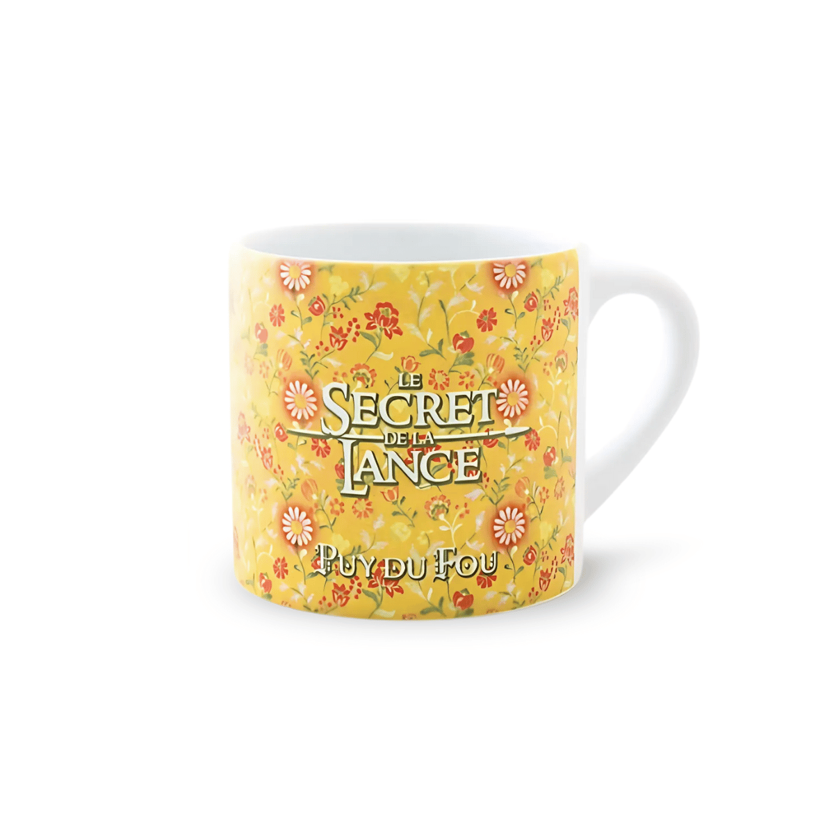Mini mug jaune le Secret de la Lance - face texte