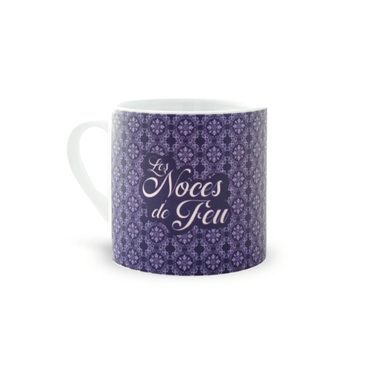 Mini mug violet les noces de Feu - face texte
