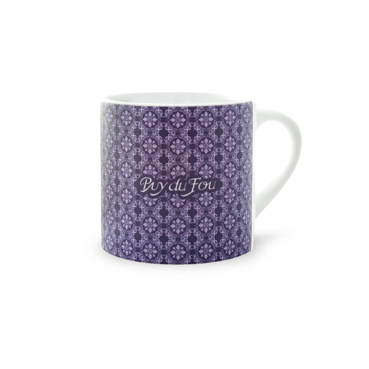 Mini mug violet les noces de Feu - face Puy du Fou