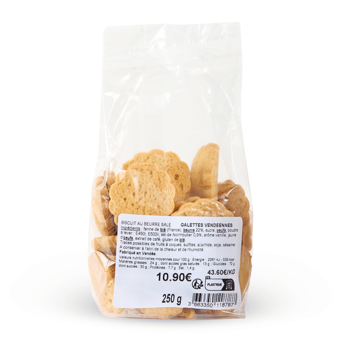 Sachet de galettes vendéennes Armoiries - produit de dos
