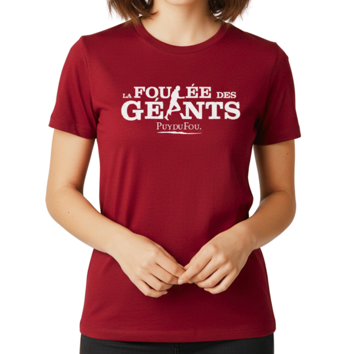 T-shirt rouge Foulée des Géants - porté par une femme