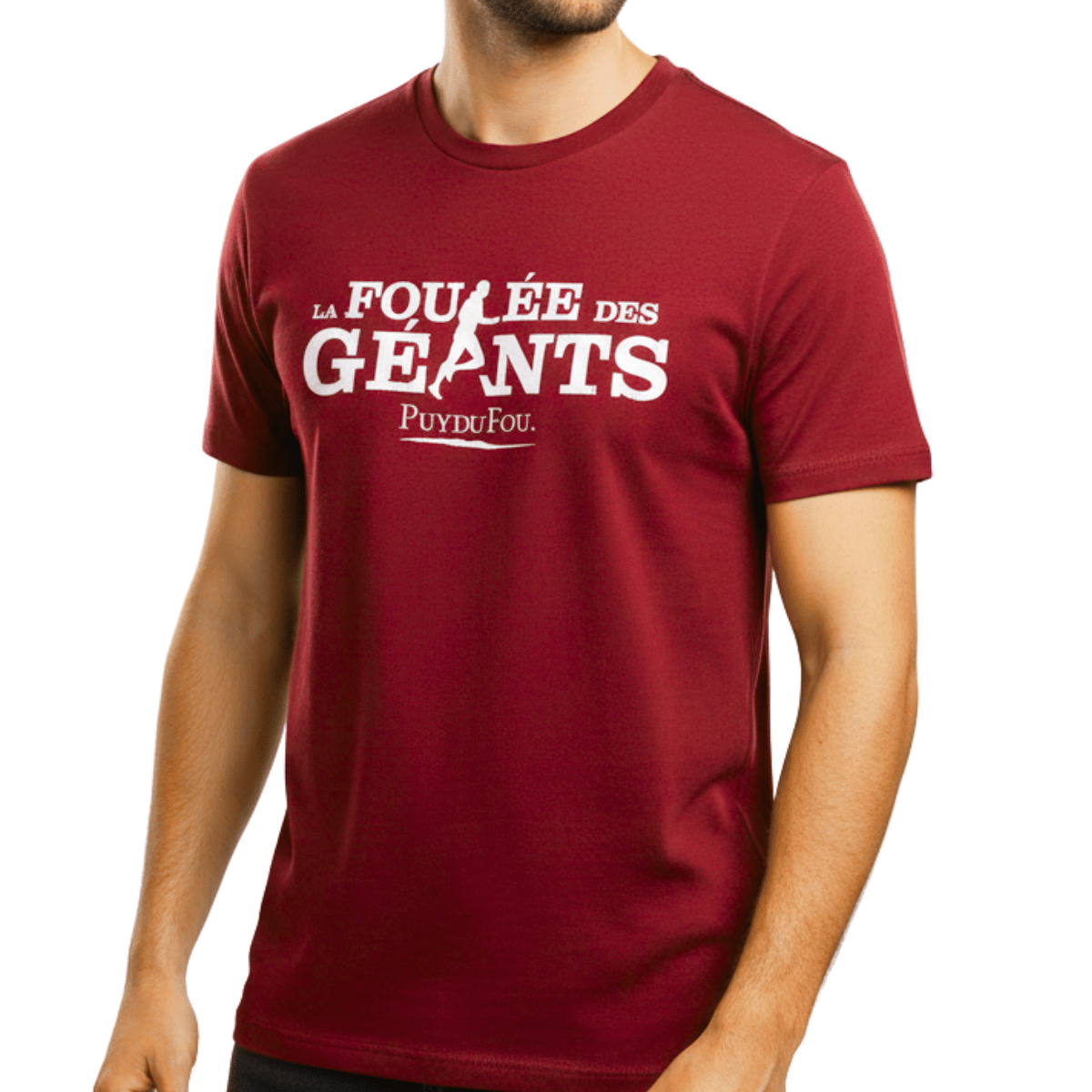 T-shirt rouge Foulée des Géants - porté par un homme