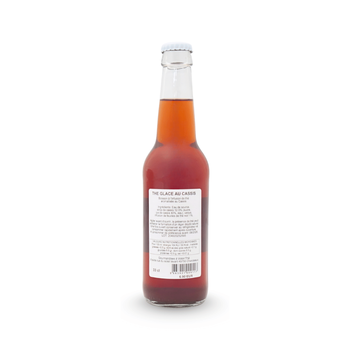 Thé glacé au cassis - bouteille de dos
