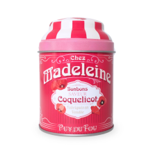 Boite de bonbons saveurs coquelicot face - Puy du Fou
