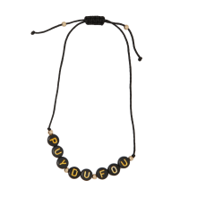 Bracelet de perles noires et dorées Puy du Fou