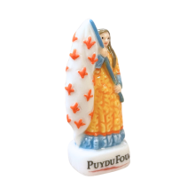 Fève Marguerite et sa lance en porcelaine de 3/4