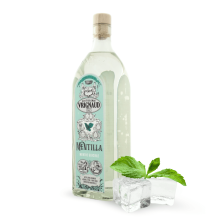 Mentilla menthe glaciale - bouteille de biais avec menthe et glaçons