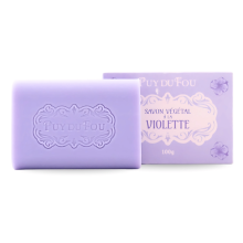 Savon végétal à la violette - boite avec produit sorti