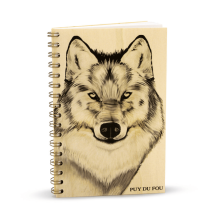 Carnet en bois tête de loup Puy du Fou