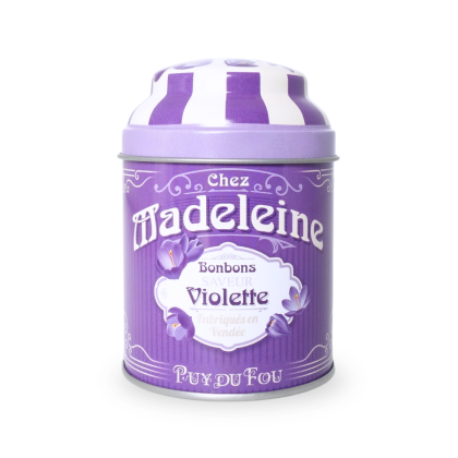 Boite de bonbons à la violette face - Puy du Fou