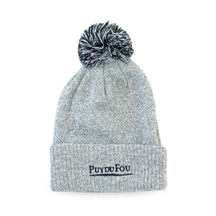 Bonnet pompon gris du Puy du Fou - de devant