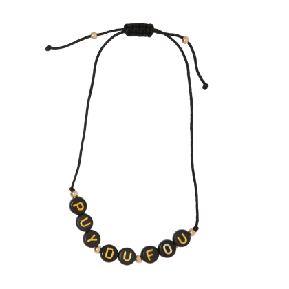 Bracelet de perles noires et dorées Puy du Fou