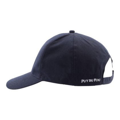 Profil casquette blason puy du fou bleu marine