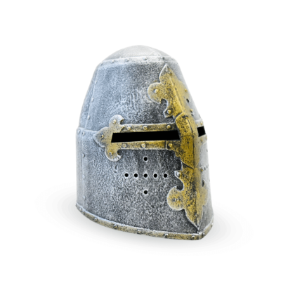 Casque templier gris pour adulte - de 3/4