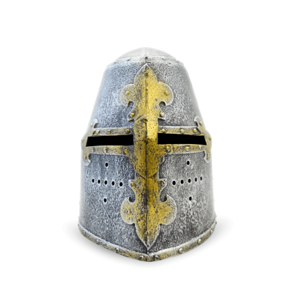 Casque templier gris pour adulte - de face